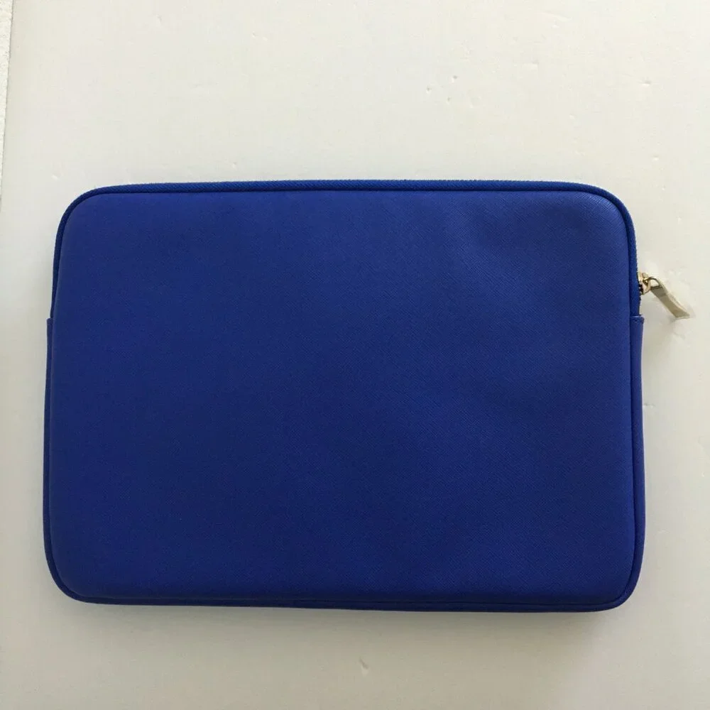 Kate Spade Saffiano Laptop Sleeve Blue Faux Leather Fits Up to 13.5 Laptop